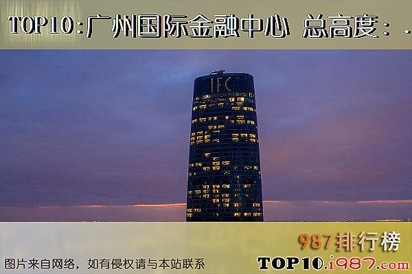 十大高楼之广州国际金融中心 总高度：440.75米103层。
