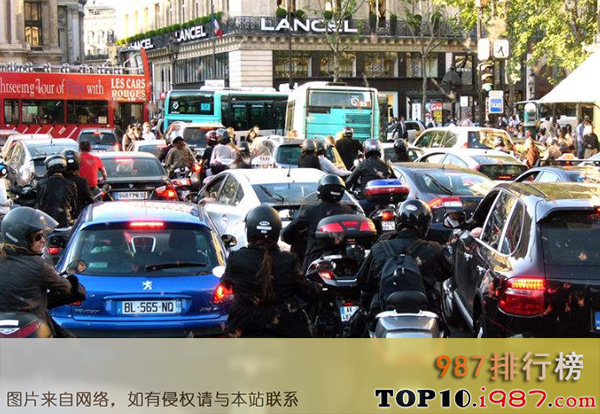 世界十大最堵车城市之巴黎