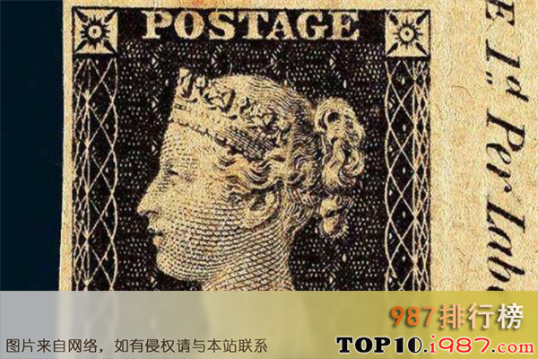 十大世界最珍贵邮票之美国黑便士
