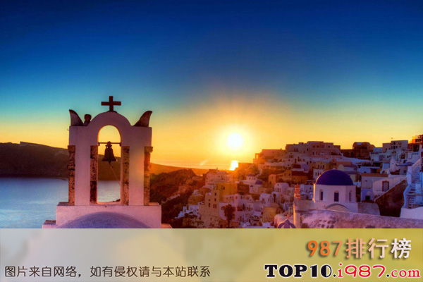 十大最美日落地之希腊圣托里尼岛