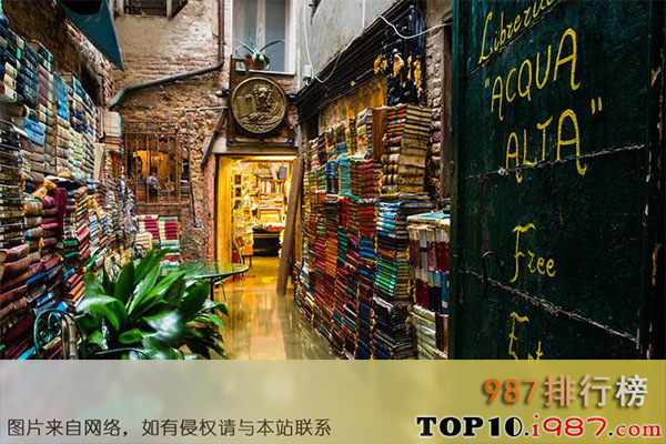 十大世界知名书店之libreria acqua alta，威尼斯，意大利