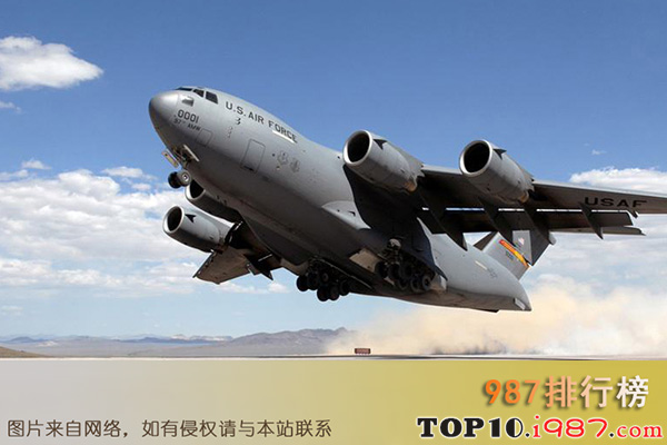 十大巨型运输机之c-17全球空中霸王ⅲ运输机