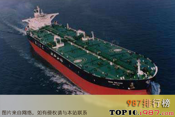 十大世界最长的船之ti级超级油轮/ ticlasssupertanker(380米)