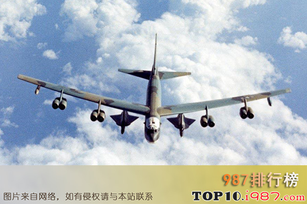 十大世界上最大的飞机之波音 b—52 (同温层堡垒“stratafortress”)