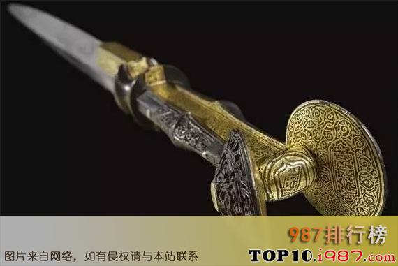 十大世界最贵的刀之15世纪纳斯瑞德王朝耳匕首