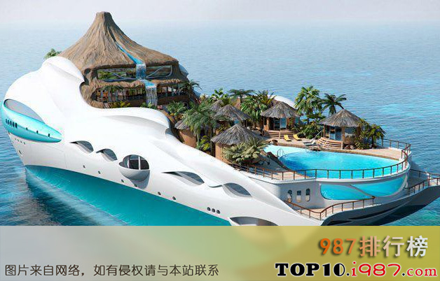 十大世界最任性最奇葩的游泳池之yacht island游艇游泳池