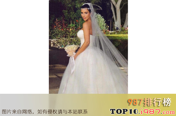 十大世界最贵的婚纱之kim kardashian婚纱