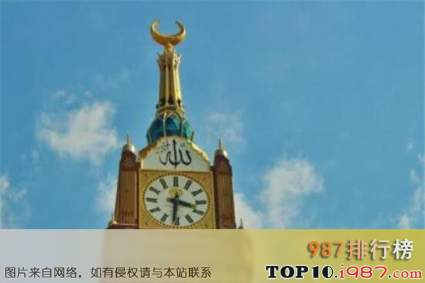 十大世界最著名的时钟塔楼之麦加皇家钟楼饭店