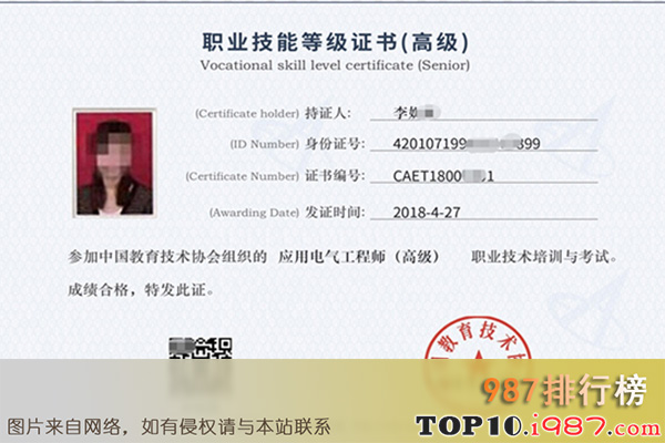 十大含金量最高的资格证书之注册电气工程师