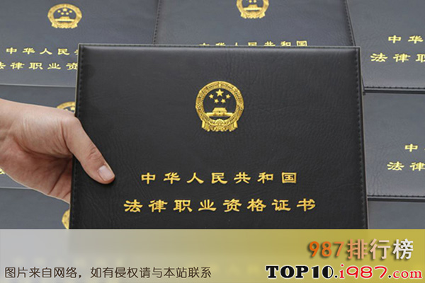十大含金量最高的资格证书之法律职业资格证
