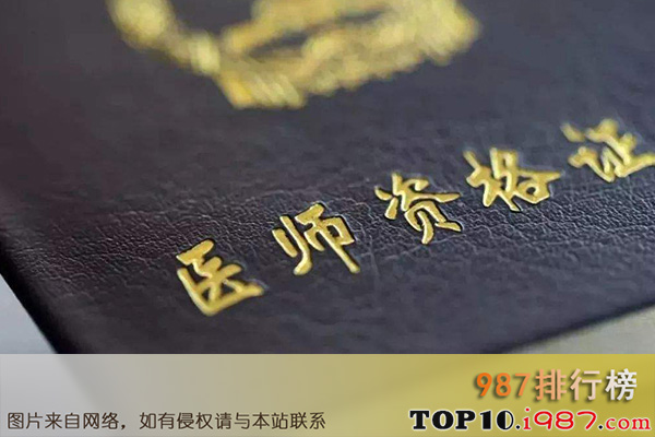 十大含金量最高的资格证书之执业医师证书