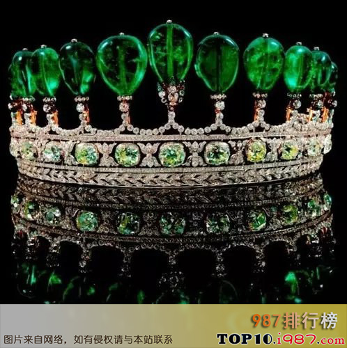 十大世界皇室珠宝之。瑞典公主的绿宝石皇冠价值：1276万美元