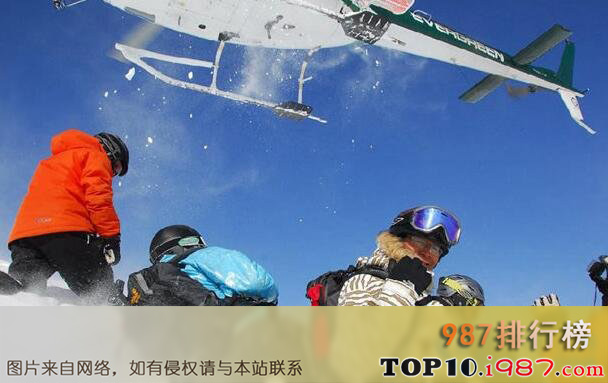 十大世界最危险运动之直升机滑雪