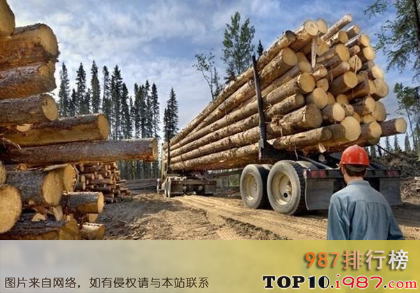 十大高危职业之第八名是伐木工人