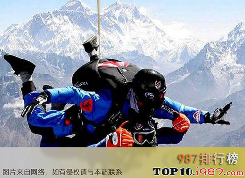 十大世界上最具风险的工作之跳伞教练。