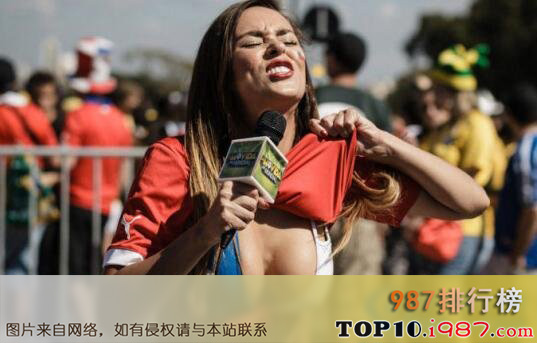 十大巴西世界杯花边新闻之智利美女记者彪悍秀上围艳惊全球