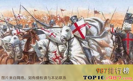 十大世界历史上骑兵之“最”之最富有的骑兵部队--圣殿骑士团