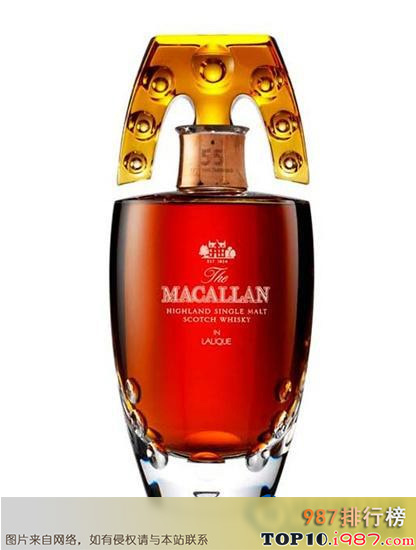 十大世界最贵的威士忌之macallan 55-year-old – $12,500麦卡伦55年 – $ 12,500