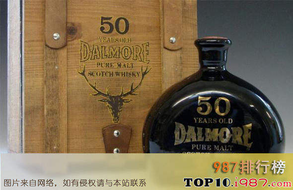 十大世界最贵的威士忌之dalmore 50-year-old – $11,0007。 50年的老达尔莫尔 – $ 11,000