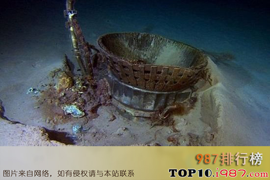 十大海底发现的神秘物体之“阿波罗11号”发动机