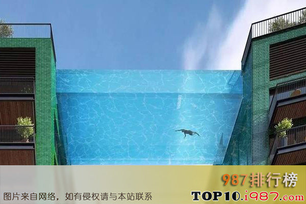 十大世界奇特游泳池之高空泳池