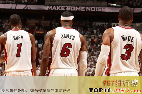 十大nba史上超级三巨头之詹姆斯+韦德+波什