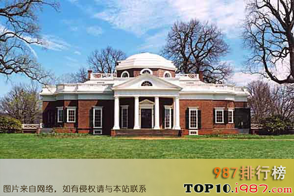 十大美国私人庄园之蒙蒂塞洛庄园(gardens of monticello)