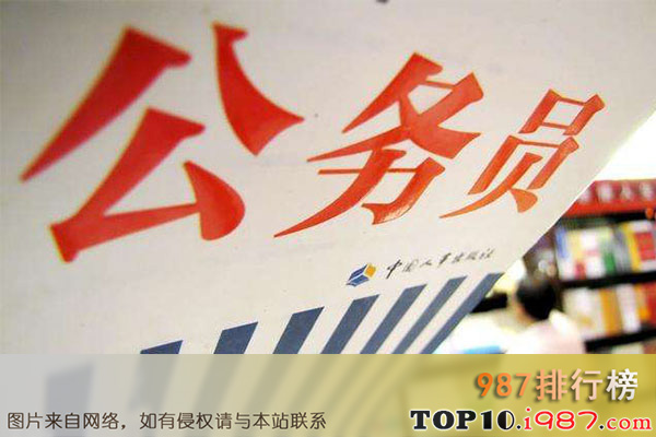 中国最受欢迎的十大职业之公务员
