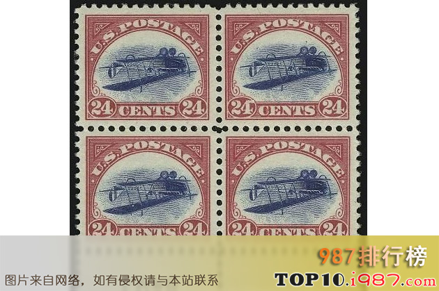 十大最贵邮票之美国错版邮票“倒置的珍妮”