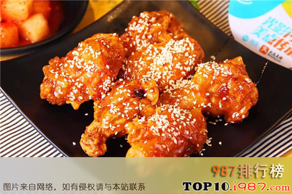 十大韩国的特色菜推荐之韩国炸鸡