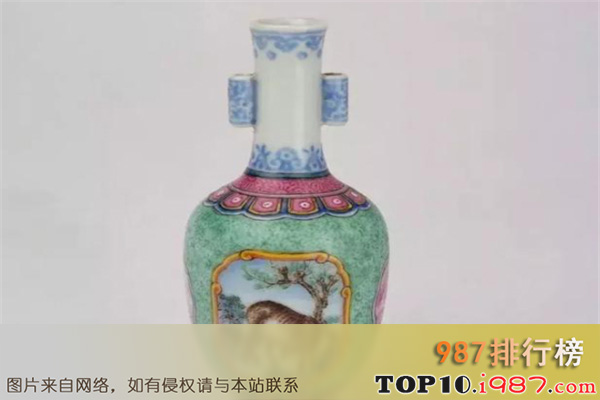 十大台北故宫珐琅彩瓷器之珐琅彩三犬小瓶