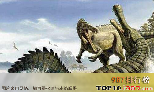 十大史前恐怖生物之帝鳄 - 猎食恐龙