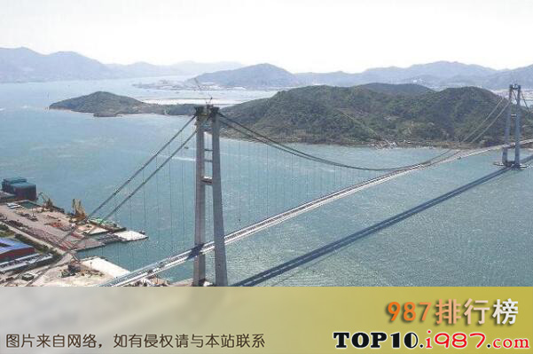 十大世界主跨最长的悬索桥之李舜臣大桥