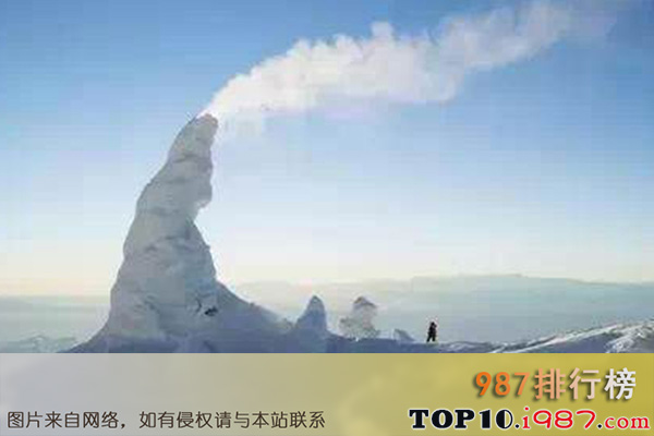十大世界罕见奇观之雪烟囱