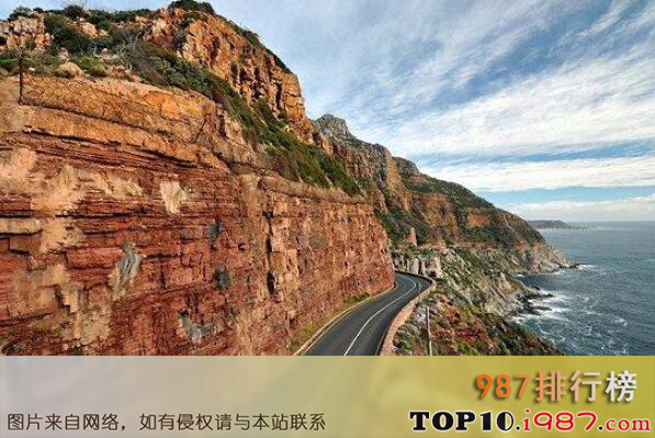 十大风景最美公路之南非查普曼峰悬崖公路
