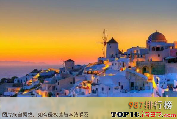 十大世界上最浪漫的日落之希腊圣托里尼岛