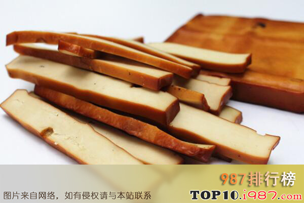 十大最受欢迎的零食品种之豆腐干