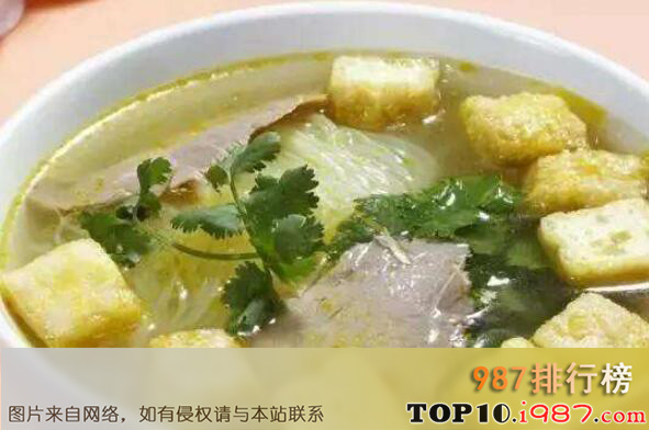 十大上海名小吃之油豆腐线粉汤