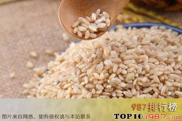 十大纤维高的食物之糙米