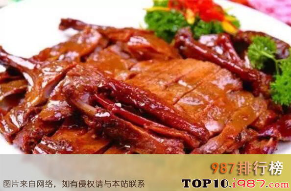 十大湖南最有名的小吃之湖南酱板鸭