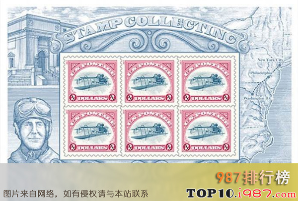 十大世界最珍贵的邮票之美国倒版的珍妮邮票