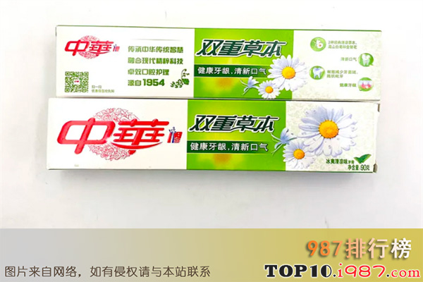 十大牙膏品牌-牙膏品牌前十名之中华