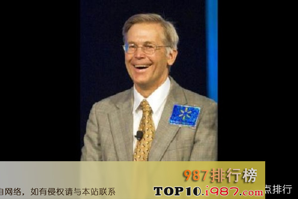 十大零售业富豪之吉姆·沃尔顿 财富值：570亿美元