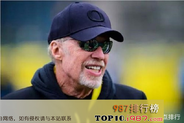 十大零售业富豪之菲尔·奈特 财富值：490亿美元