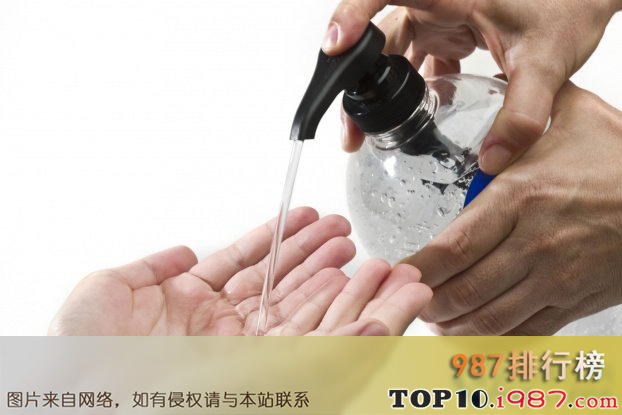 十大影响健康的恶习之无水洗手液